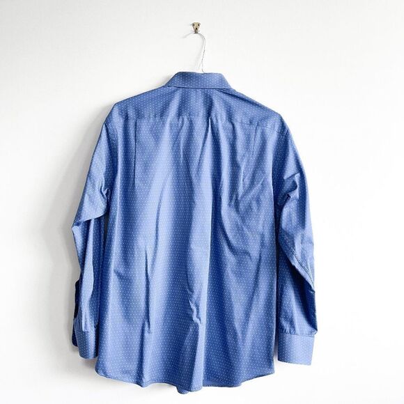 Tommy Hilfiger Mens Dress Shirt Regular Fit Button Down Long Sleeve Blue Large - Picture 2 of 8